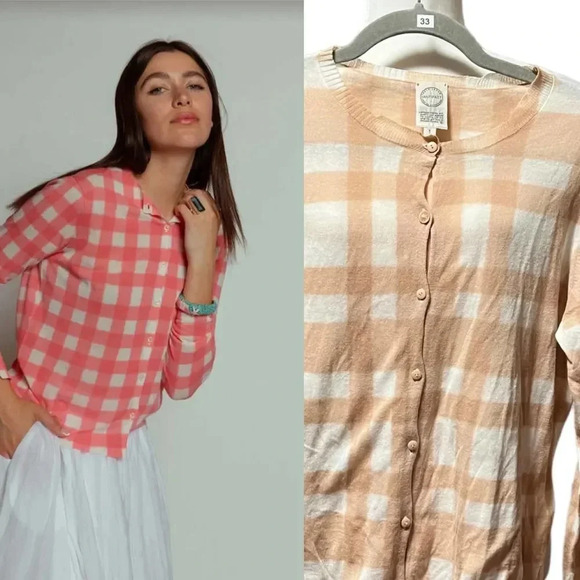 Antipast Check Cotton Cardigan - Picture 3 of 10